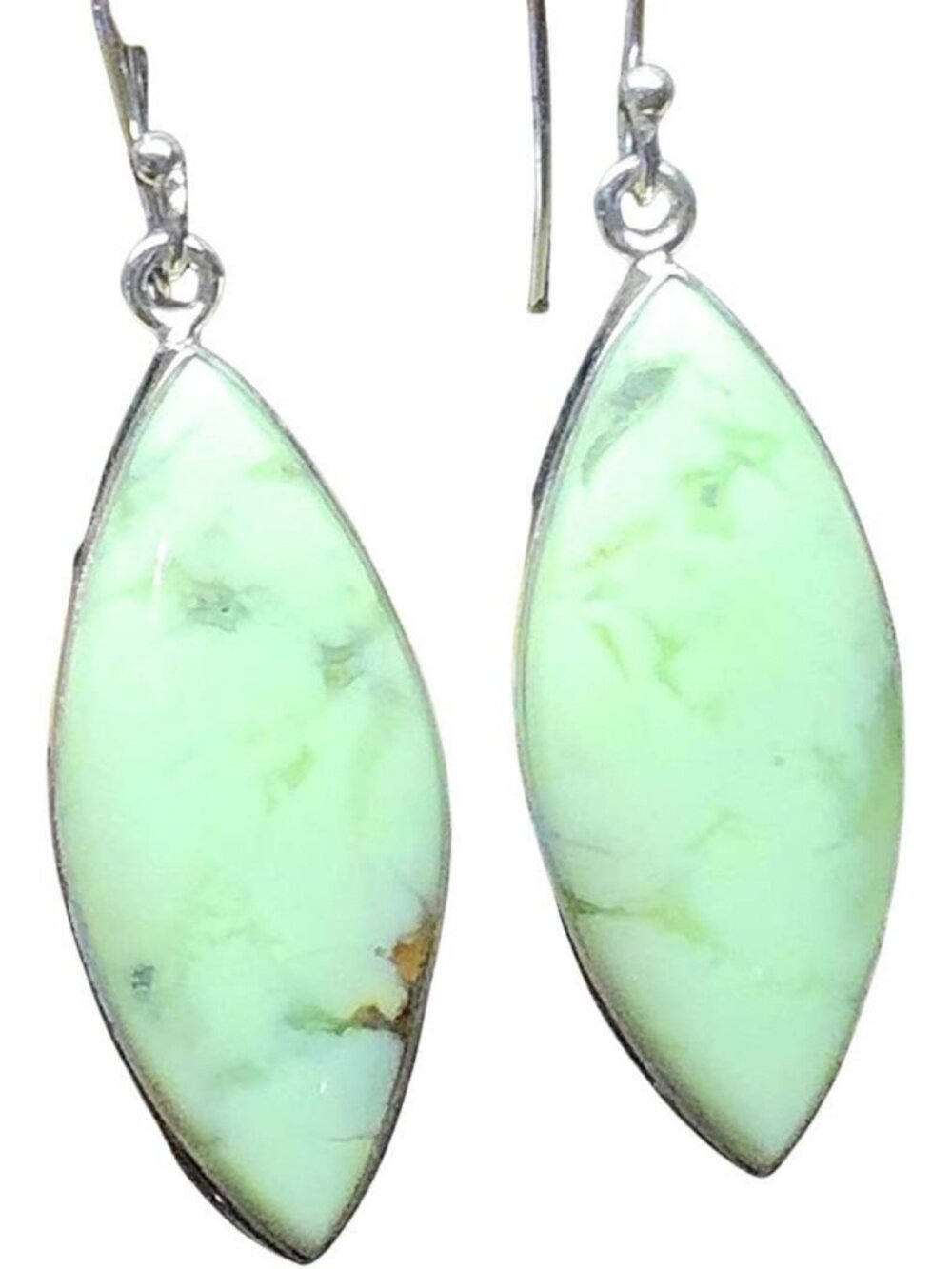 Natural Lemon Chrysoprase Earrings | 925 Sterling Silver | 45mm Gemstone Jewelry